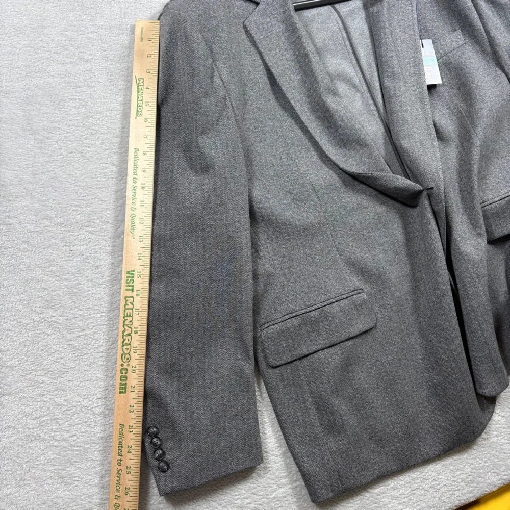 Stafford Big‎ & Tall Mens 58R Charcoal Herringbone Stretch Comfort Blazer Jacket